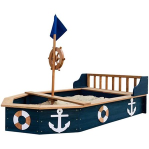 Ambia Garden Sandkasten, Anthrazit, Braun, Holz, Hemlocktanne, massiv, 153x100x90 cm, unisex, CE, FSC 100%, Sitzfläche, Outdoor Spielzeug, Sandkästen
