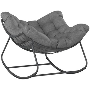 Ambia Garden Schaukelstuhl, Dunkelgrau, Metall, Textil, Füllung: Polyester, 97x85x120 cm, Schaukelfunktion, Wohnzimmer, Sessel, Schaukelstühle