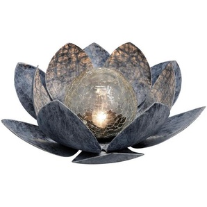 Ambia Garden Solarleuchte, Blau, Metall, Glas, Blume, 10 cm, RoHS, Bsci, CE, Lampen & Leuchten, Außenbeleuchtung, Solarleuchten