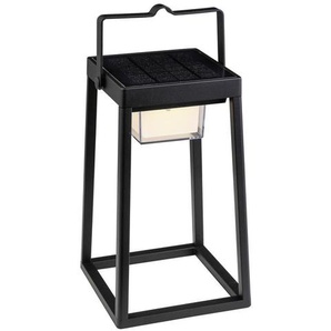 Ambia Garden Solarleuchte Lighthouse , Schwarz , Metall, Kunststoff , 18x30x18 cm , 3 Helligkeitsstufen, mit Schalter, tragbar, einfach zu transportieren, aufladbar über USB , Lampen & Leuchten, Aussenbeleuchtung, Solarleuchten