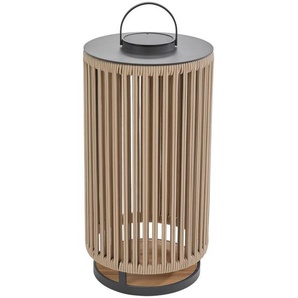 Ambia Garden Solarleuchte, Natur, Dunkelgrau, Metall, Textil, Kunststoff, 42x81x42 cm, RoHS, CE, 3 Helligkeitsstufen, mit Schalter, Handgriff, Lampen