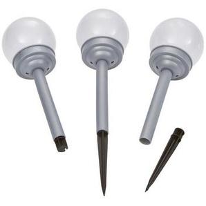 Ambia Garden Solarleuchtenset, Silber, Weiß, Kunststoff, 3-teilig, 39 cm, Lampen & Leuchten, Außenbeleuchtung, Solarleuchten