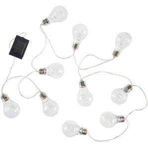 Ambia Garden Solarlichterkette, Schwarz, Transparent, Metall, Kunststoff, 380 cm, RoHS, mit Schalter, Solarleuchten