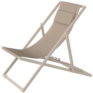 Ambia Garden Sonnenliege, Creme, Metall, Textil, Füllung: Schaumstoff, 104x76-93x63 cm, Gartenmöbel, Gartenliegen