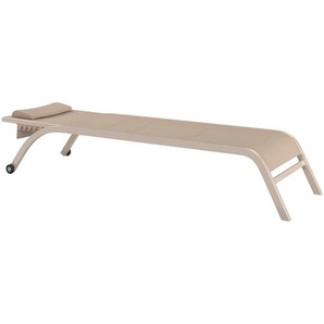 Ambia Garden Sonnenliege, Creme, Metall, Textil, Füllung: Schaumstoff, 198x34x87 cm, Rückenlehne verstellbar, Gartenmöbel, Gartenliegen