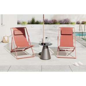 Ambia Garden Sonnenliege, Orange, Metall, Textil, Füllung: Schaumstoff, 104x76x93 cm, Gartenmöbel, Gartenliegen