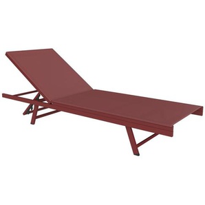 Ambia Garden Sonnenliege, Rot, Metall, Textil, 64x30x197 cm, Rückenlehne verstellbar, Gartenmöbel, Gartenliegen