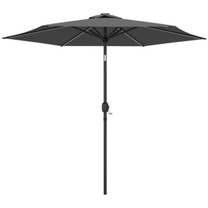 Ambia Garden Sonnenschirm Led, Dunkelgrau, Metall, Textil, LED-Beleuchtung, Sonnen- & Sichtschutz, Sonnenschirme, Sonnenschirme rund