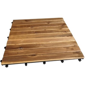 Ambia Garden Terrassenfliese 50X50Cm 6-Er Set, Akazie, Holz, Kunststoff, Akazie, massiv, 50x50x2.4 cm, Gartenzubehör, Terrassen- & Balkonböden, Terrassenfliesen