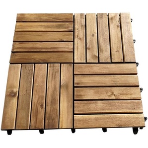 Ambia Garden Terrassenfliese 50X50Cm 6-Er Set, Akazie, Holz, Kunststoff, Akazie, massiv, 50x50x2.4 cm, Gartenzubehör, Terrassen- & Balkonböden, Terrassenfliesen