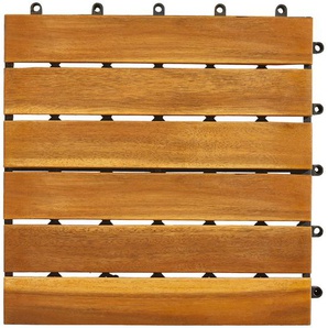 Ambia Garden Terrassenfliese Akazie Uno, Akazie, Holz, Kunststoff, Akazie, massiv, 30x2.4x30 cm, FSC 100%, witterungsbeständig, UV-beständig,