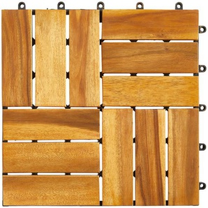 Ambia Garden Terrassenfliese Akazie Uno, Braun, Akazie, Holz, Kunststoff, Akazie, massiv, 30x2.4x30 cm, FSC 100%, witterungsbeständig, UV-beständig,