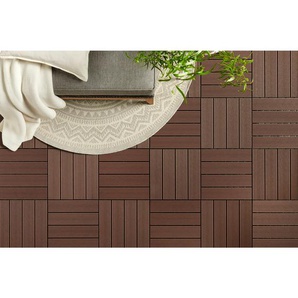 Ambia Garden Terrassenfliese, Dunkelbraun, Kunststoff, 30x2x30 cm, Fsc, Bsci, DIN EN ISO 14001, DIN EN ISO 9001, witterungsbeständig, riss- und