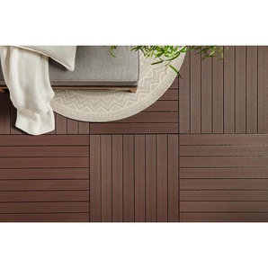 Ambia Garden Terrassenfliese, Grau, Dunkelbraun, Kunststoff, 30x2x60 cm, Fsc, Bsci, DIN EN ISO 14001, DIN EN ISO 9001, witterungsbeständig, riss- und