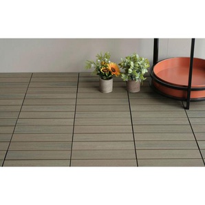 Ambia Garden Terrassenfliese, Grau, Holzwerkstoff, 30x2.4x30 cm, Bsci, rutschfest, UV-beständig, Gartenzubehör, Terrassen- & Balkonböden,
