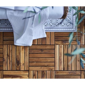 Ambia Garden Terrassenfliese, Schwarz, Akazie, Holz, Kunststoff, Akazie, massiv, 30x2.4x30 cm, Gartenzubehör, Terrassen- & Balkonböden,