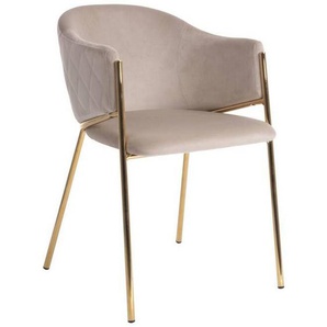 Ambia Home Armlehnstuhl, Gold, Beige, Textil, Rundrohr, 60x78x53.5 cm, Stoffauswahl, Esszimmer, Stühle, Esszimmerstühle, Armlehnenstühle