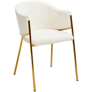 Ambia Home Armlehnstuhl, Weiß, Metall, Textil, Rundrohr, 53x78x61 cm, Stoffauswahl, Typenauswahl, inklusive Armlehnen, Esszimmer, Stühle,