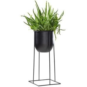 Ambia Home Blumentopf, Schwarz, Metall, rund, 40 cm, Dekoration, Blumen & Zubehör, Übertöpfe