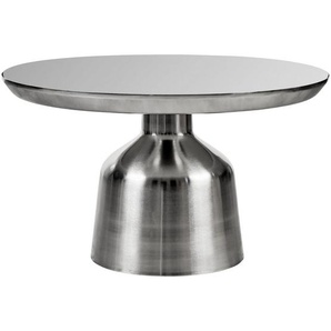Ambia Home Couchtisch , Grau, Silber , Metall, Glas , konisch , 80x45 cm , Wohnzimmer, Wohnzimmertische, Couchtische, Glas-Couchtische