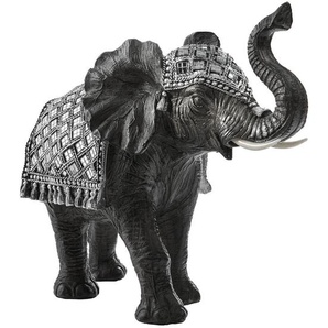 Ambia Home Dekoelefant, Silber, Dunkelgrau, Kunststoff, Elefant, Elefant, 31x19x12.5 cm, stehend, zum Stellen, Dekoration, Skulpturen & Dekoobjekte, Dekotiere