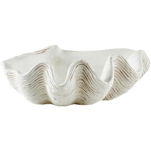 Ambia Home Dekoschale, Weiß, Stein, Uni, 20x8x25.5 cm, Dekoration, Dekoartikel, Dekoteller & -tabletts
