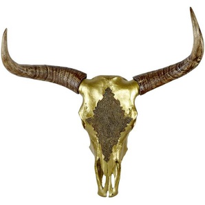 Ambia Home Dekostier, Gold, Kunststoff, Schädel, 20x71 cm, zum Hängen, Dekoration, Skulpturen & Dekoobjekte, Dekotiere