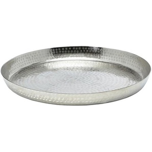 Ambia Home Dekotablett, Silber, Metall, rund, Dekoration, Dekoartikel, Dekoteller & -tabletts
