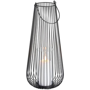 Ambia Home Laterne, Schwarz, Metall, Glas, rund, 45.5 cm, Glaseinsatz, Dekoration, Windlichter & Laternen, Laternen