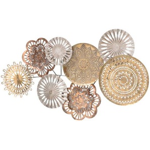 Ambia Home Objektbild, Silber, Gold, Metall, länglich, 111x60x13 cm, Bilder, Metallbilder