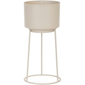 Ambia Home Pflanzentopf, Grau, Metall, Uni, rund, 30 cm, Dekoration, Blumen & Zubehör, Übertöpfe