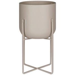 Ambia Home Pflanzentopf, Grau, Metall, Uni, rund, 33 cm, Dekoration, Blumen & Zubehör, Übertöpfe