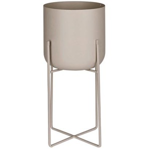 Ambia Home Pflanzentopf, Grau, Metall, Uni, rund, 45 cm, Dekoration, Blumen & Zubehör, Übertöpfe