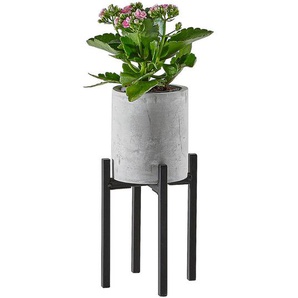 Ambia Home Pflanzentopf, Grau, Schwarz, Metall, Stein, zylindrisch, 25.5 cm, Dekoration, Blumen & Zubehör, Übertöpfe