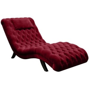 Ambia Home Relaxliege, Rot, Textil, Eiche, massiv, 1-Sitzer, Füllung: Schaumstoff, 73x75x163 cm, Stoffauswahl, Wohnzimmer, Sessel, Relaxliegen