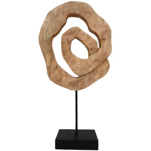 Ambia Home Skulptur, Natur, Holz, Metall, Mangoholz, massiv, Uni, 24.5x52x9 cm, Handmade in India, Kunsthandwerk, zum Stellen, handgemacht, Dekoration, Skulpturen & Dekoobjekte, Skulpturen