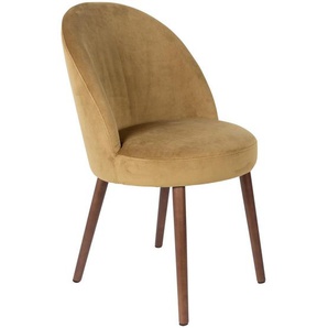 Ambia Home Stuhl , Gelb , Textil , Buche , massiv , konisch , 51x85.5x59 cm , Esszimmer, Stühle, Esszimmerstühle, Vierfußstühle