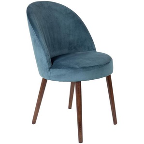 Ambia Home Stuhl, Petrol, Textil, Buche, massiv, konisch, 51x85.5x59 cm, Esszimmer, Stühle, Esszimmerstühle, Vierfußstühle