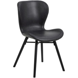 Ambia Home Stuhl, Schwarz, Textil, Kautschukholz, massiv, Uni, konisch, 47x82.5x56 cm, Reach, Esszimmer, Stühle, Esszimmerstühle, Vierfußstühle