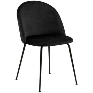 Ambia Home Stuhl, Schwarz, Textil, Rundrohr, 49.5x80.5x54 cm, Esszimmer, Stühle, Esszimmerstühle, Vierfußstühle