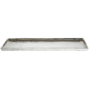 Ambia Home Tablett, Nickel, Metall, Uni, rechteckig, 29x3x77 cm, Tischkultur & Servieren, Tabletts