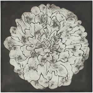 Ambia Home Wandpaneel, Schwarz, Weiß, Holzwerkstoff, Floral, 121.5x121.5x4 cm, Wohnzimmer, Wohnwände, Hängeelemente