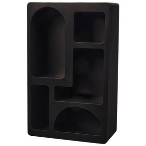 Ambia Home Wandregal, Schwarz, Holz, Eukalyptusholz,Eukalyptusholz,Eukalyptusholz, Uni, 5 Fächer, 39.5x60x12 cm, hängend, Küchen, Küchenmöbel,