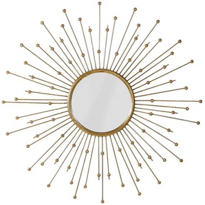 Ambia Home Wandspiegel, Gold, Metall, Glas, rund, 81x81x10 cm, Spiegel, Wandspiegel