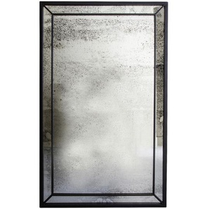 Ambia Home Wandspiegel, Schwarz, Metall, Glas, Holzwerkstoff, rechteckig, 74x120x2.5 cm, senkrecht und waagrecht montierbar, Spiegel, Wandspiegel