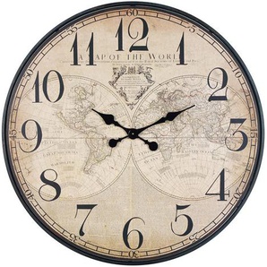 Ambia Home Wanduhr, Mehrfarbig, Holz, Metall, Papier, Tanne, RoHS, Dekoration, Uhren, Wanduhren