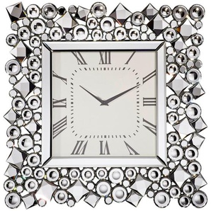 Ambia Home Wanduhr, Schwarz, Silber, Glas, 49x49x4.5 cm, Dekoration, Uhren, Wanduhren