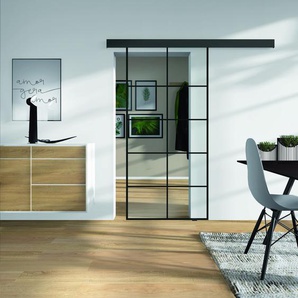 Ambiente Glas-Schiebetürset Black Klarglas Glas Dekor S 76/20 ESG GLO781220163