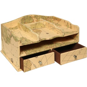 Organizer AMBIENTE HAUS Welt Schreibtisch Organisiere 34cm Aufbewahrungsboxen Gr. B/H/T: 25 cm x 34 cm x 18 cm, bunt (mehrfarbig) Ordnungsboxen Aufbewahrungsboxen
