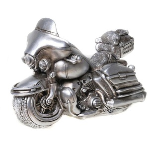 Spardose AMBIENTE HAUS Motorrad / Chopper, silberfarben Spardosen silberfarben (altsilberfarben) Weitere Figuren Skulpturen Wanddekoobjekte Sparschwein, Retro-Design, ideales Geschenk